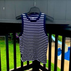 Navy blue and white GAP tank top,size medium